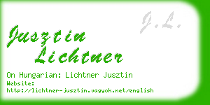 jusztin lichtner business card